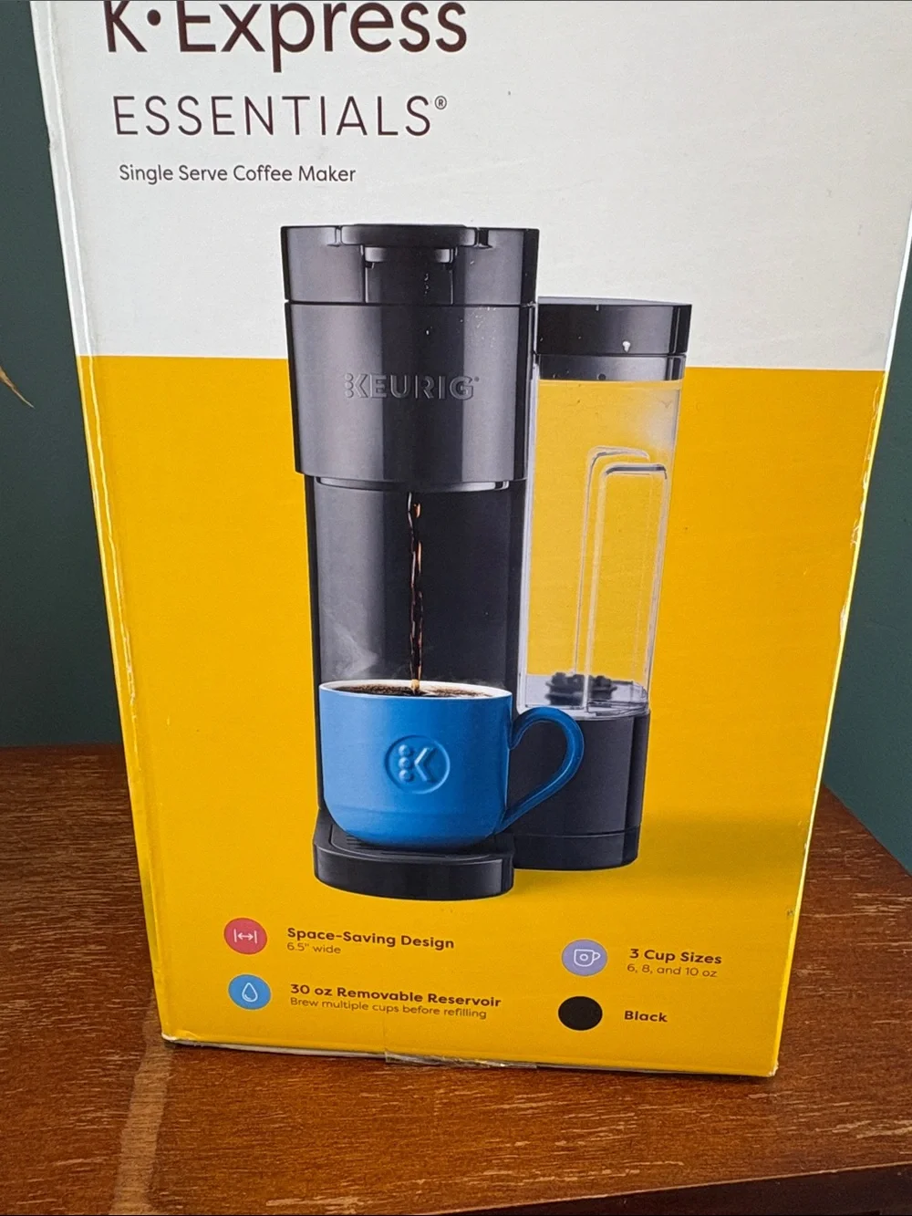 Keurig K-Express Essentials Single Serve Coffee Maker - Black with Blue Mug